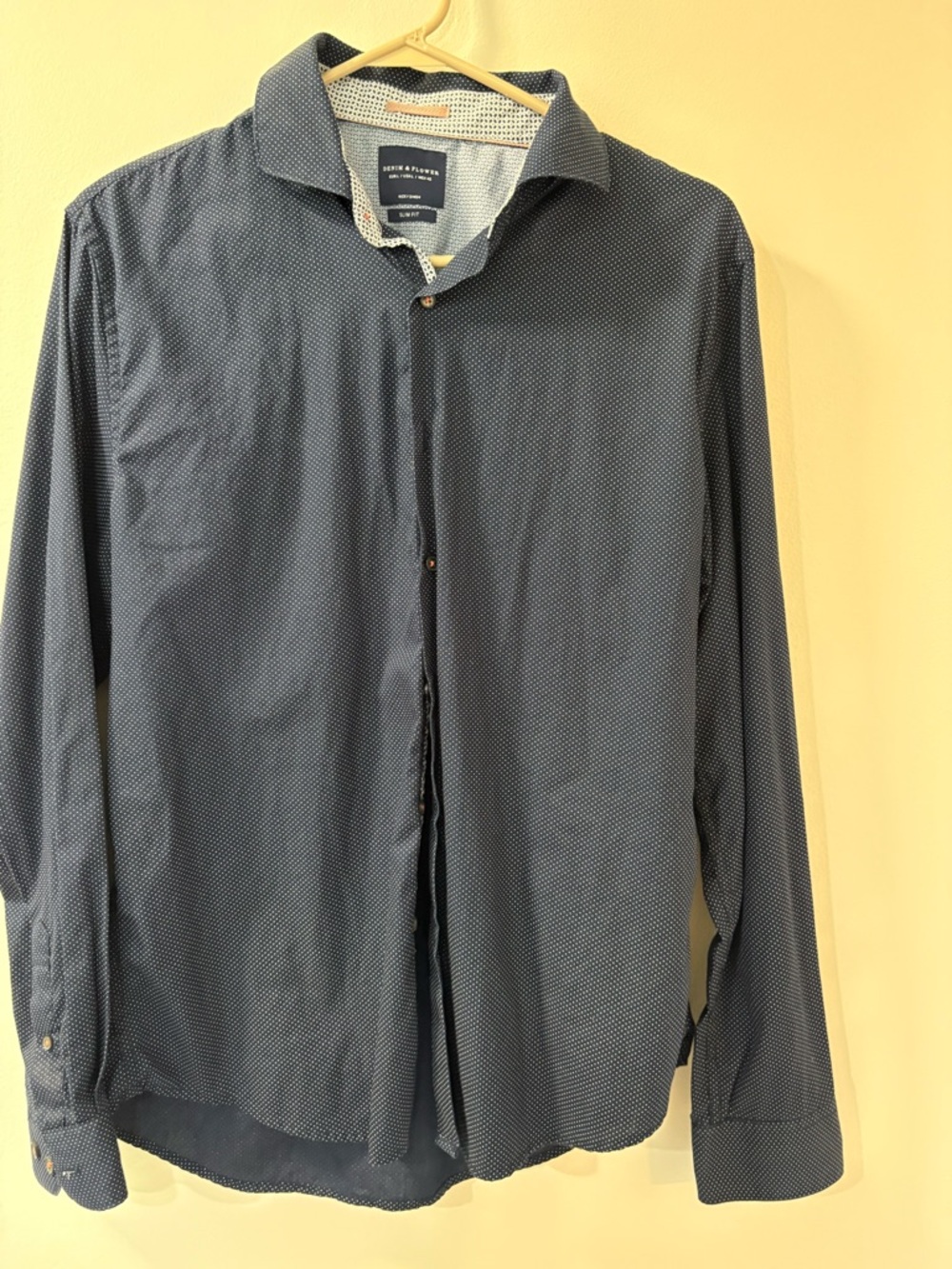 Denim & Flower Navy Microdot Long-Sleeve Shirt Jacket